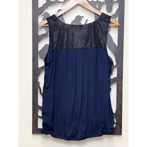 Rock & Republic Ice Queen Navy & Faux Suede Tank Medium - Picture 2 of 6